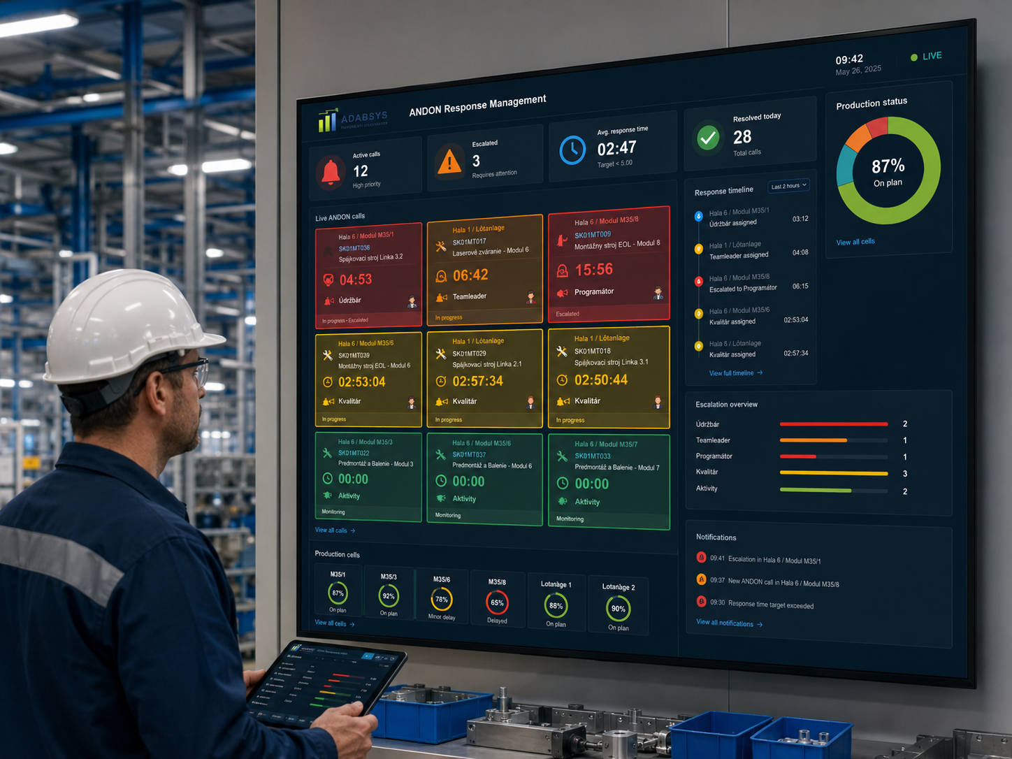 ANDON response wall